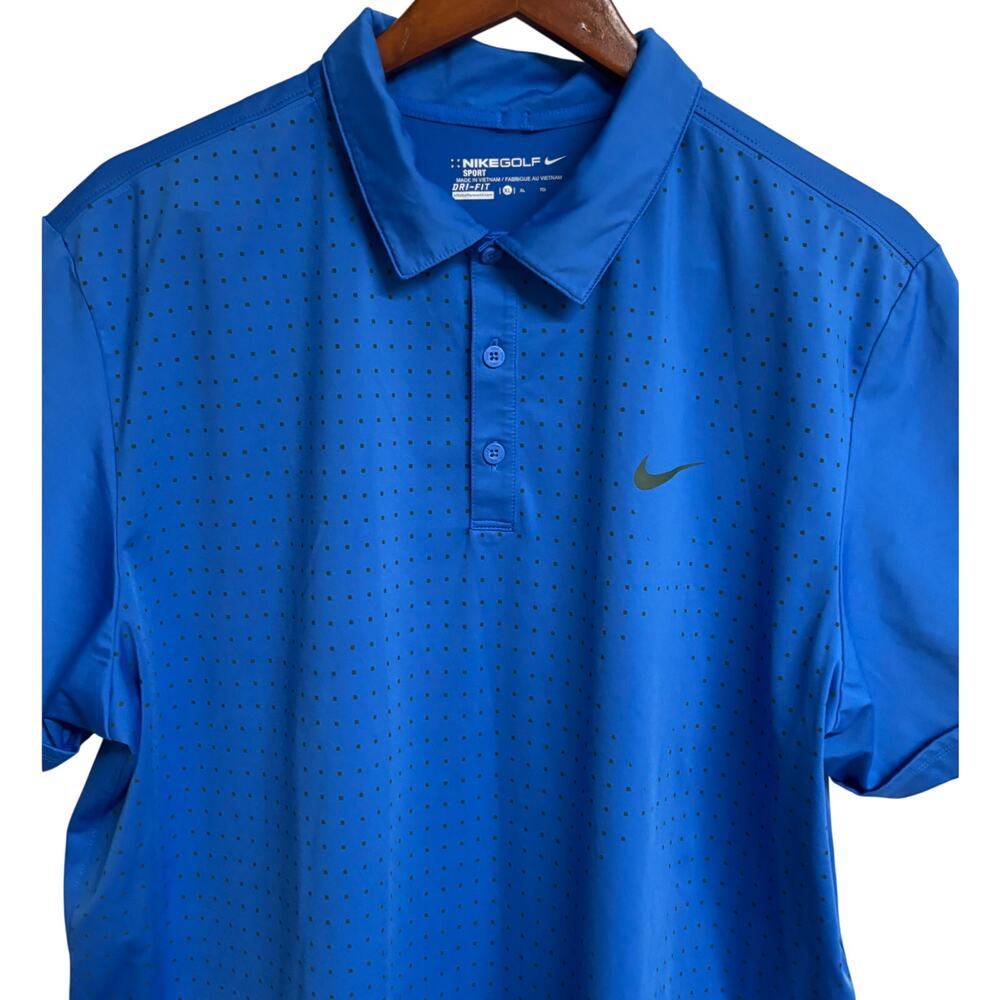 Nike Golf Dri-FIT Blue Polo Shirt Men’s XL Athletic Golf Performance Swoosh - Picture 2 of 9